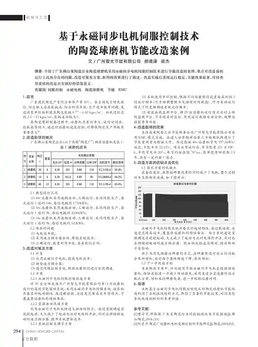 基于永磁同步电机伺服控制技术的陶瓷球磨机节能改造案例