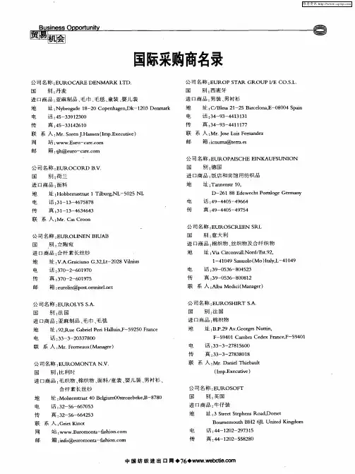 国际采购商名录