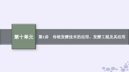 适用于新高考新教材2025届高 发酵工程第1讲传统发酵技术的应用发酵工程及其应用课件新人教版