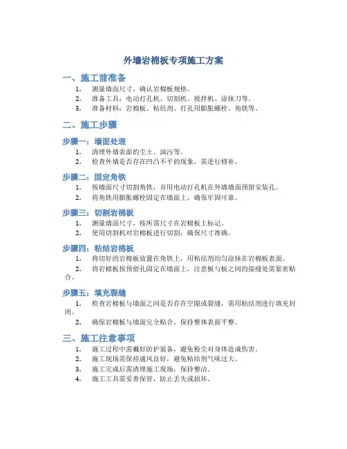 外墙岩棉板专项施工方案