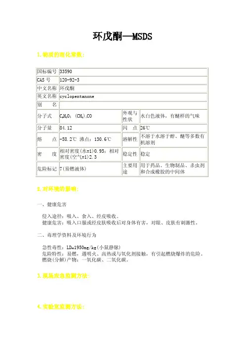 环戊酮—MSDS
