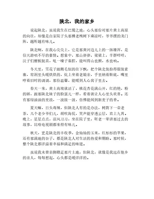 我的家乡在陕北作文