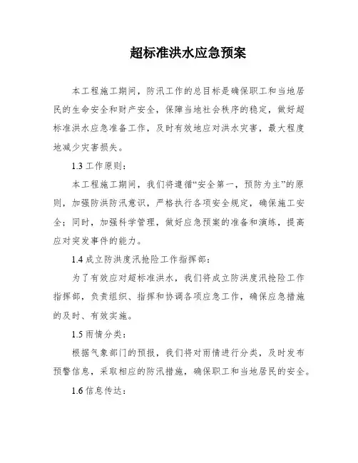 超标准洪水应急预案