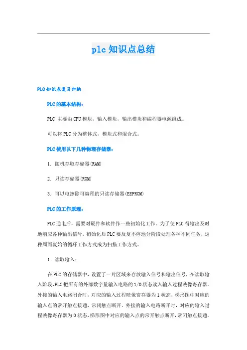 plc知识点总结