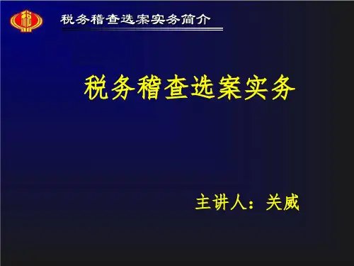 税务稽查选案