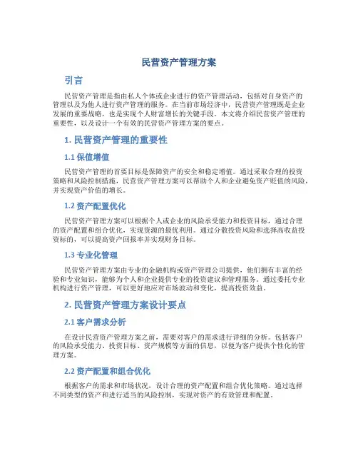 民营资产管理方案