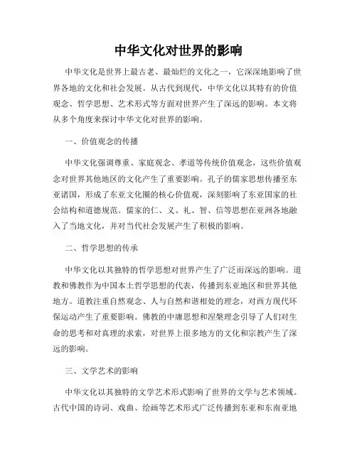 中华文化对世界的影响