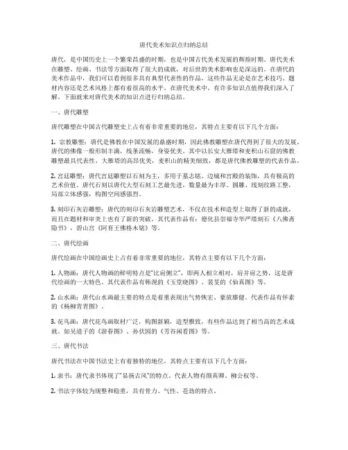唐代美术知识点归纳总结