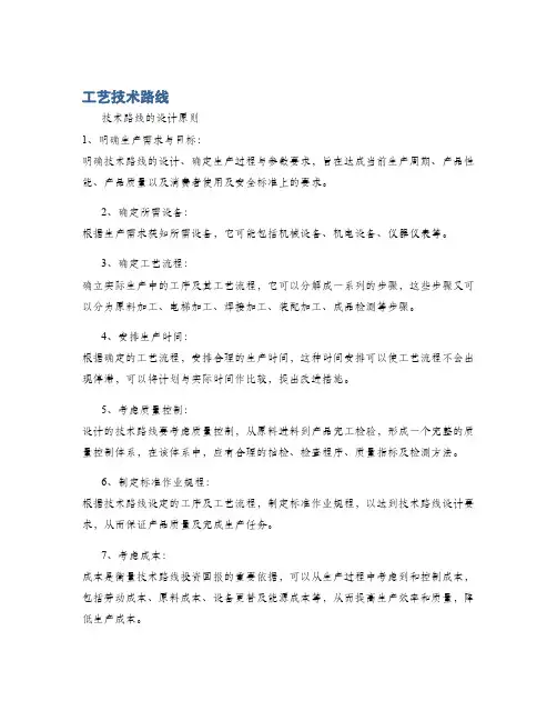 工艺技术路线