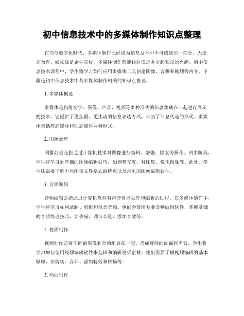 初中信息技术中的多媒体制作知识点整理