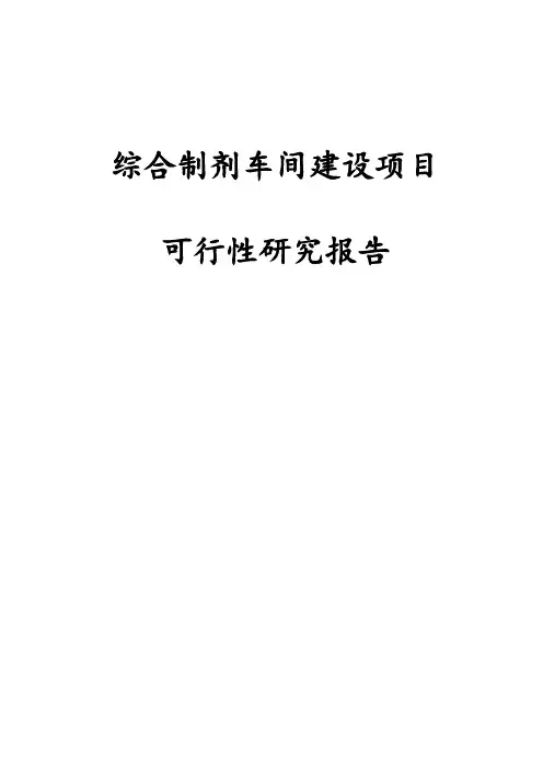 综合制剂车间建设项目可行性研究报告