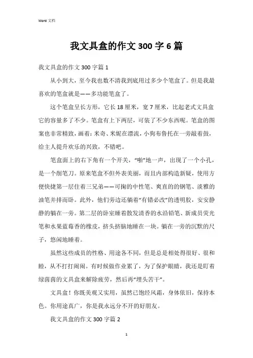 我文具盒的作文300字6篇