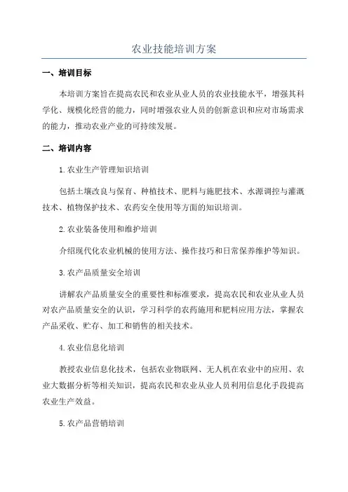 农业技能培训方案