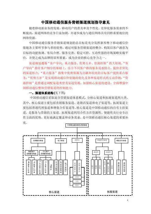 中国移动集团渠道转型意见.doc