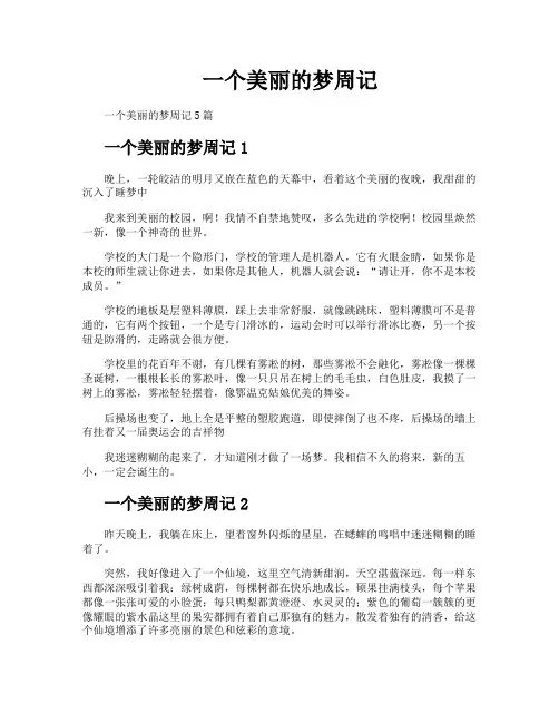 一个美丽的梦周记