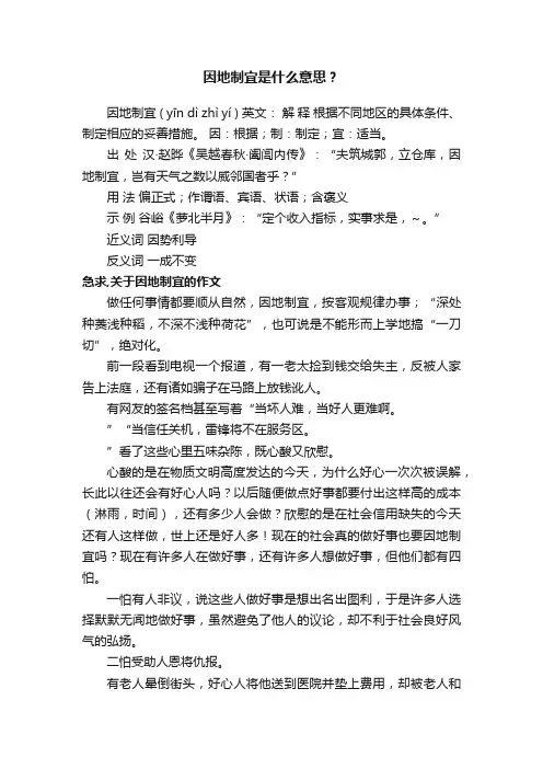 因地制宜是什么意思？