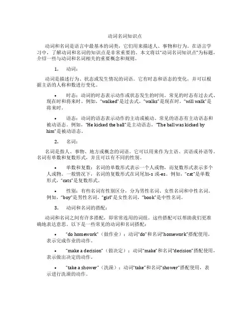 动词名词知识点