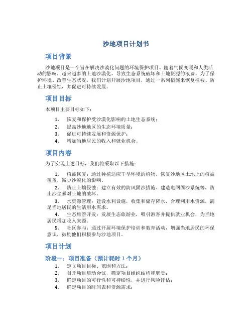 沙地项目计划书
