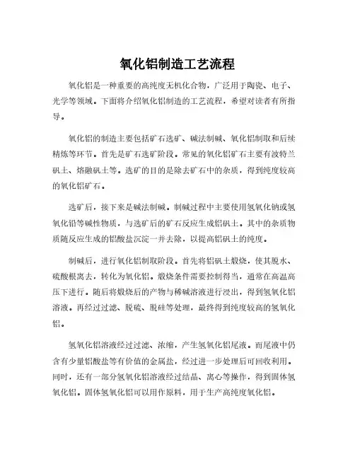 氧化铝制造工艺流程