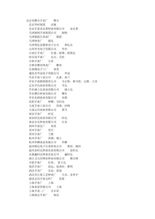 国内石英表公司
