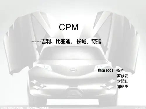 奇瑞、长城、比亚迪、吉利的CPM分析PPT课件