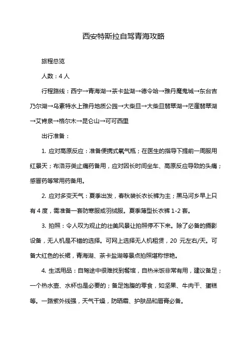 西安特斯拉自驾青海攻略