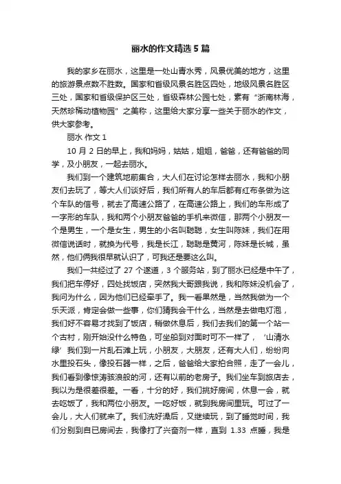 丽水的作文精选5篇