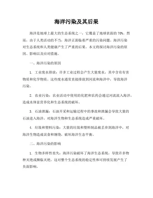 海洋污染及其后果