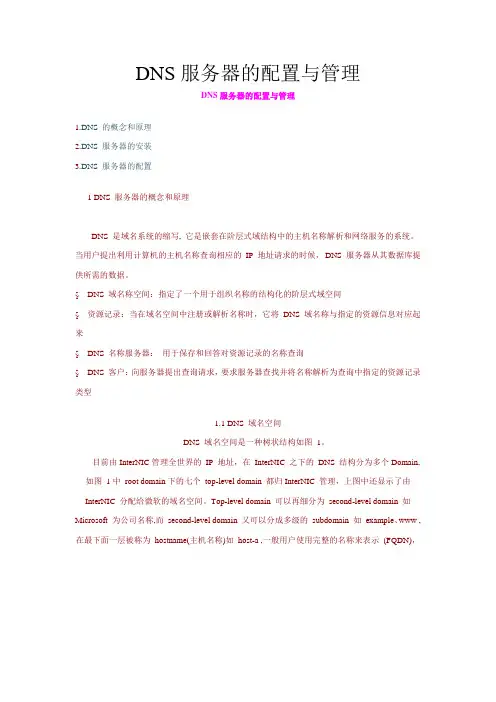 DNS服务器的配置与管理