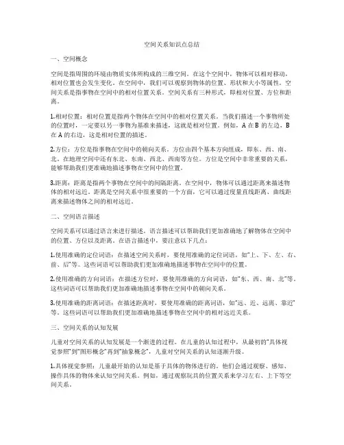 空间关系知识点总结
