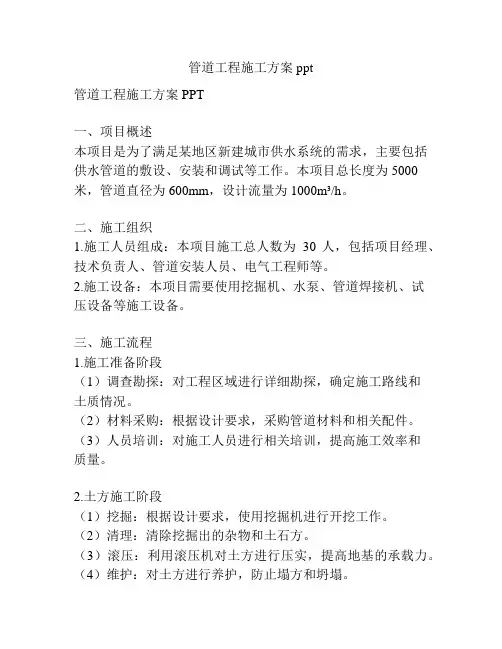 管道工程施工方案ppt