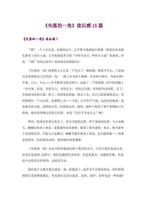 《失落的一角》读后感15篇