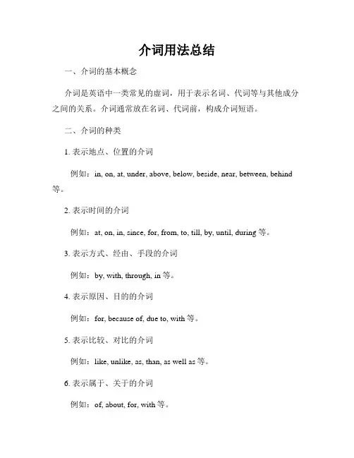 介词用法总结