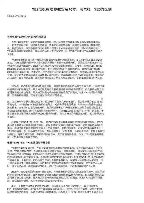 YE2电机标准参数安装尺寸，与YX3，YE3的区别