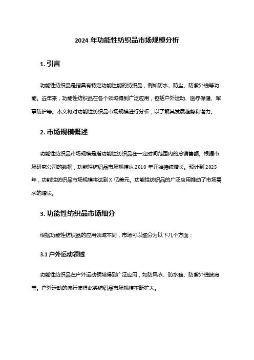 2024年功能性纺织品市场规模分析