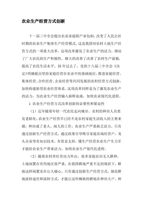 农业生产经营方式创新-精品文档