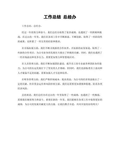 工作总结 总经办