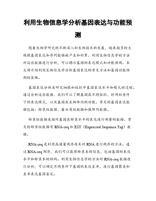 利用生物信息学分析基因表达与功能预测