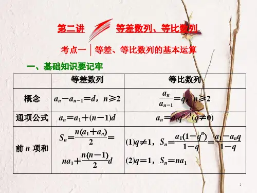 (浙江专版)高考数学二轮专题复习 第一部分 专题三 第二讲 等差数列、等比数列课件.pptx