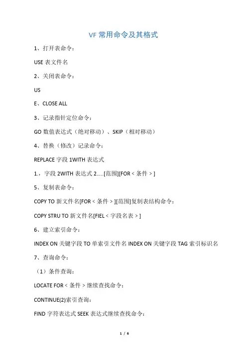 VF6.0命令