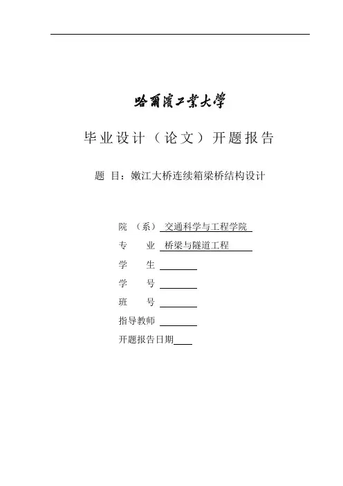 桥梁毕业设计中期资料报告材料