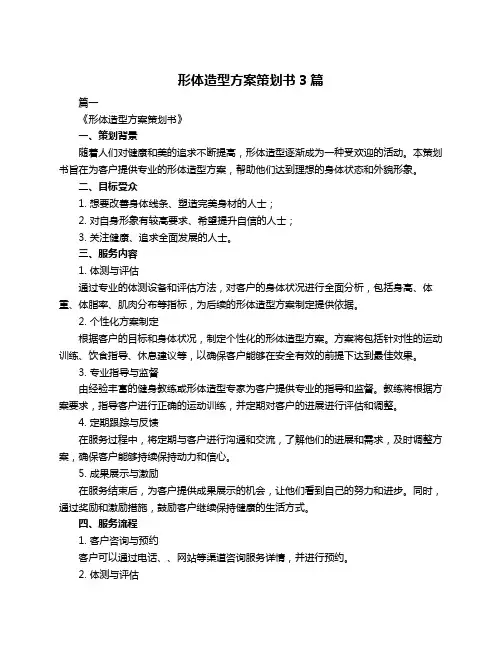 形体造型方案策划书3篇