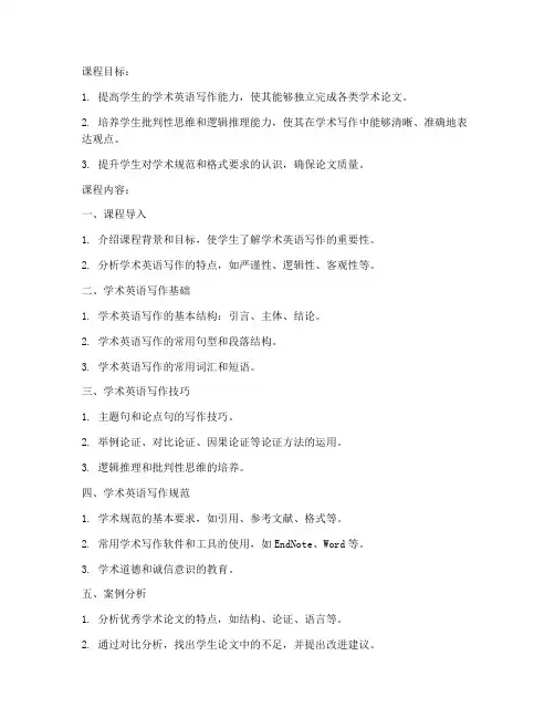 大学学术英语教案