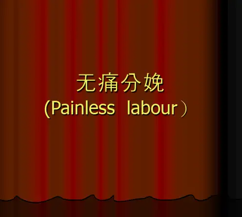 无痛分娩的PPT