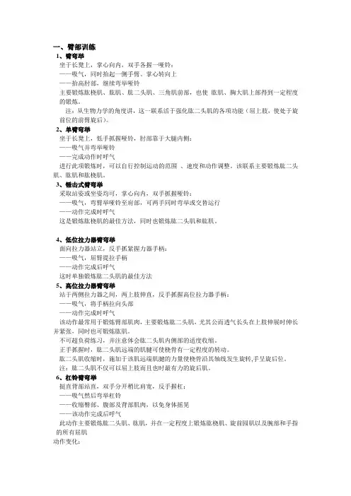 肌肉健美训练图解