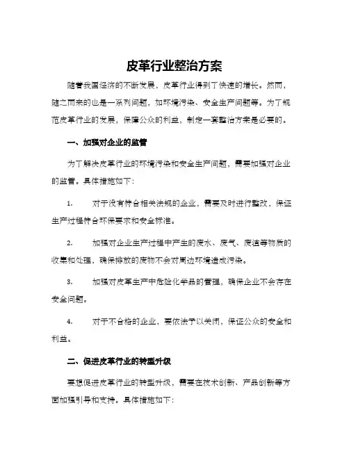 皮革行业整治方案