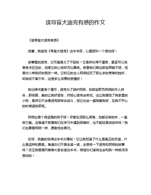 读导盲犬迪克有感的作文