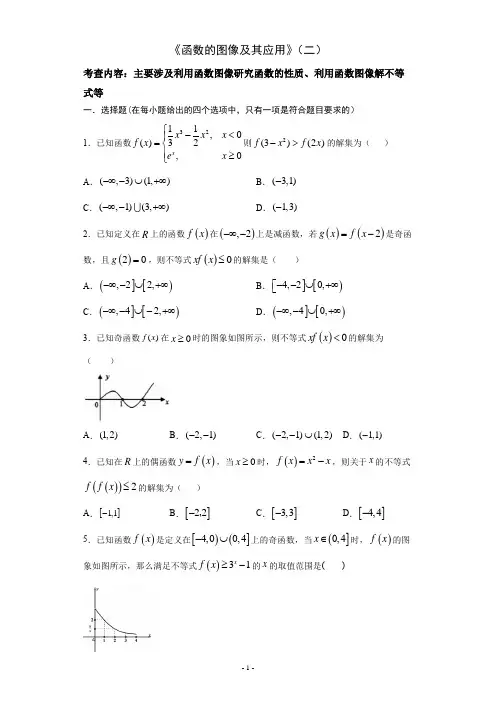 2021届高三数学(文理通用)一轮复习题型专题训练：函数的图像及其应用(二)(含解析)