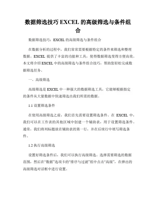 数据筛选技巧EXCEL的高级筛选与条件组合