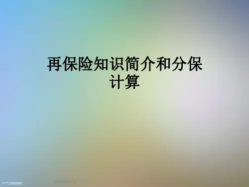 再保险知识简介和分保计算